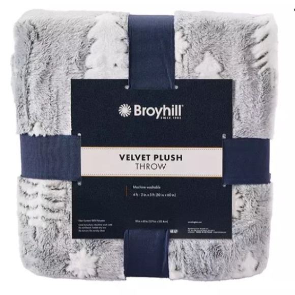 NWT- Velvet Plush Reversible-Gray & White Tree 🌲 Holiday Throw Blanket 50x60 - Picture 3 of 3